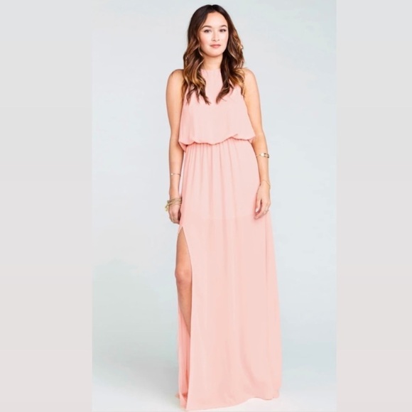 Show Me Your Mumu Heather Halter Dress in Frosty Pink - Picture 1 of 9